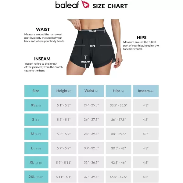 BALEAF Womens 3 Worktout Shorts High Waisted Athletic Running Shorts with Liner Workout Sports Lightweight Quick DryCblack