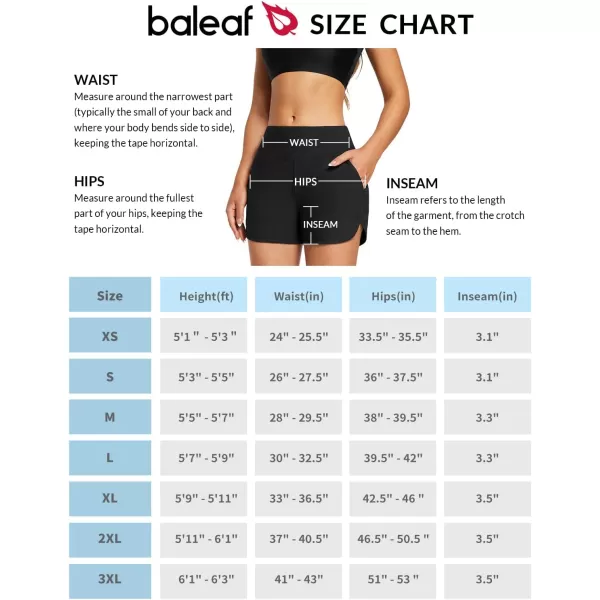 BALEAF Womens 35 High Waisted Swim Board Shorts Quick Dry Swimsuits Bottoms Trunks with Pockets3 Inseam Black