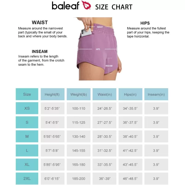 BALEAF Womens 4 Running Athletic Shorts with Liner Zipper Pockets for Workout Gym SportsApurple