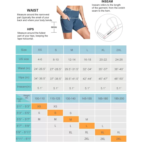 BALEAF Womens 4D Padded Bike Shorts Cycling Underwear with Padding Pockets Bicycle Pants Biking Tights Spin Gear Clothes5 Inch Blue Ii