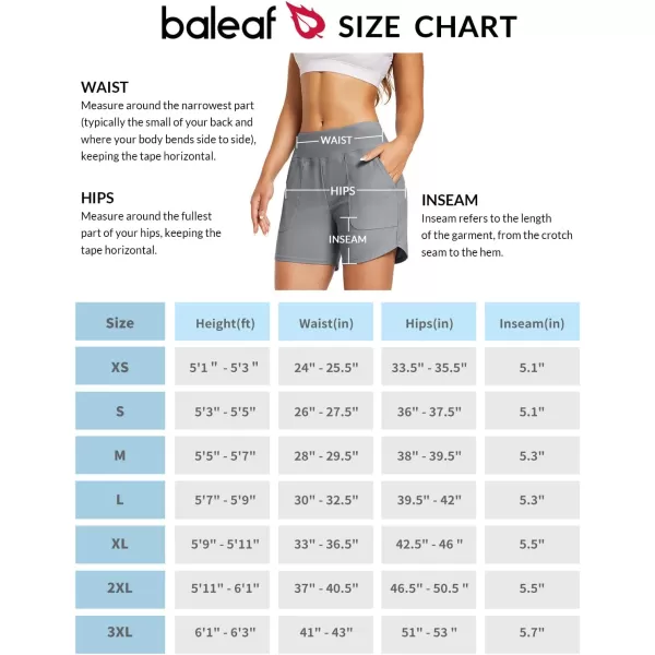 BALEAF Womens 5 High Waisted Swim Board Shorts Quick Dry Swimsuits Bottoms Trunks with Pockets5 Dark Grey