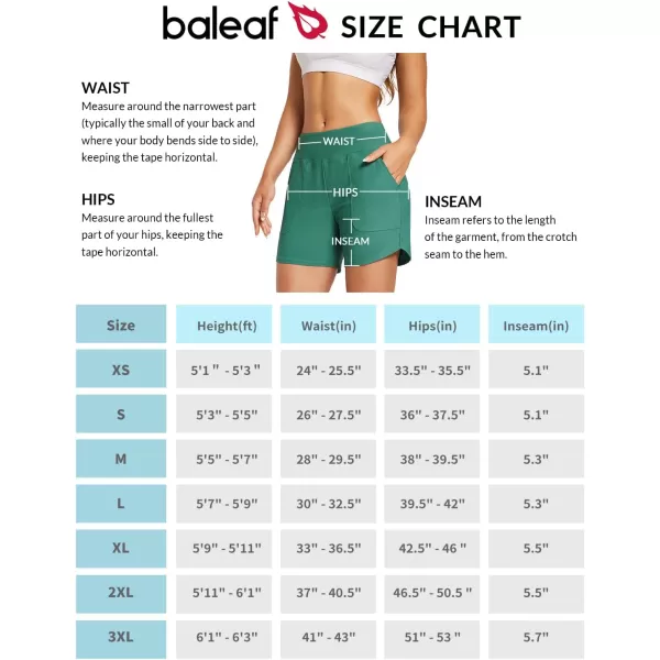 BALEAF Womens 5 High Waisted Swim Board Shorts Quick Dry Swimsuits Bottoms Trunks with Pockets5 Turquoise