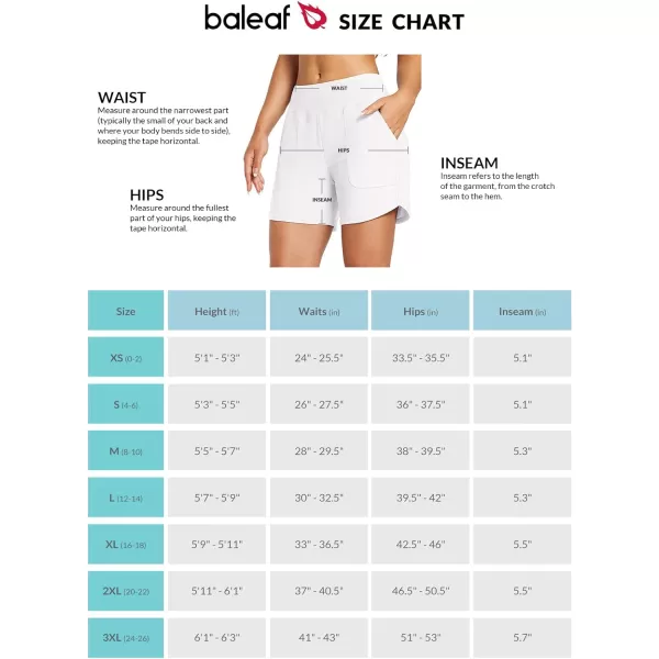 BALEAF Womens 5 High Waisted Swim Board Shorts Quick Dry Swimsuits Bottoms Trunks with Pockets5 White