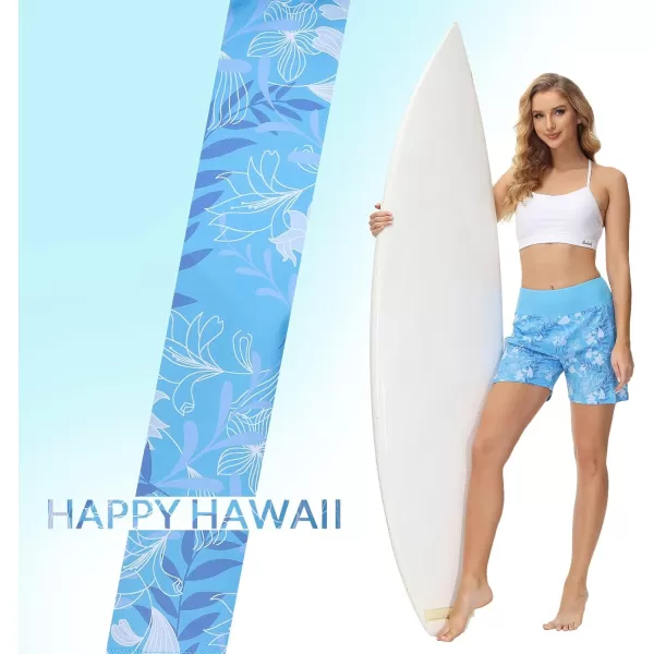 BALEAF Womens 5 Quick Dry High Waisted Swim Board Shorts UPF 50 Swimsuit Bottom Trunks with LinerBlue