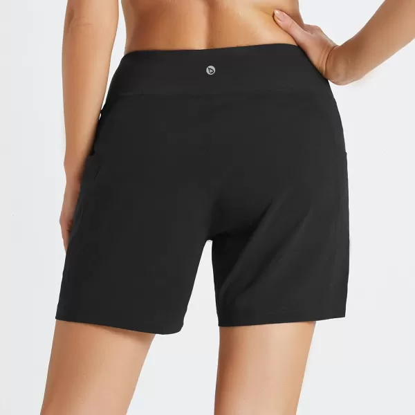 BALEAF Womens 5 Quick Dry High Waisted Swim Board Shorts UPF 50 Swimsuit Bottom Trunks with LinerStandard Black