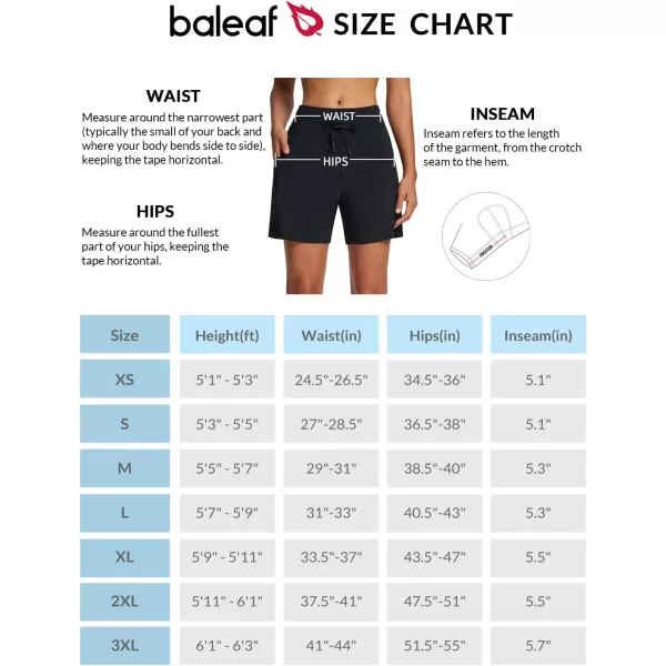 BALEAF Womens 5 Quick Dry High Waisted Swim Board Shorts UPF 50 Swimsuit Bottom Trunks with LinerStandardwith drawcord Black