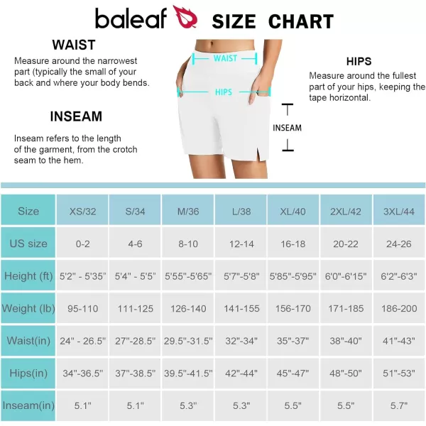 BALEAF Womens 5 Quick Dry High Waisted Swim Board Shorts UPF 50 Swimsuit Bottom Trunks with LinerWhite