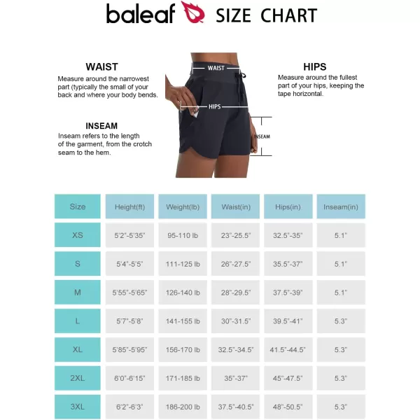 BALEAF Womens 5 Running Shorts Unlined Athletic Workout Shorts Zipper PocketBlack