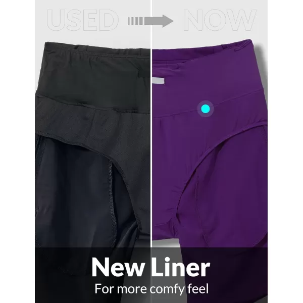 BALEAF Womens 5 Running Shorts with Liner Quick Dry High Waisted Athletic Gym Lined Shorts Workout Zipper PocketPurple