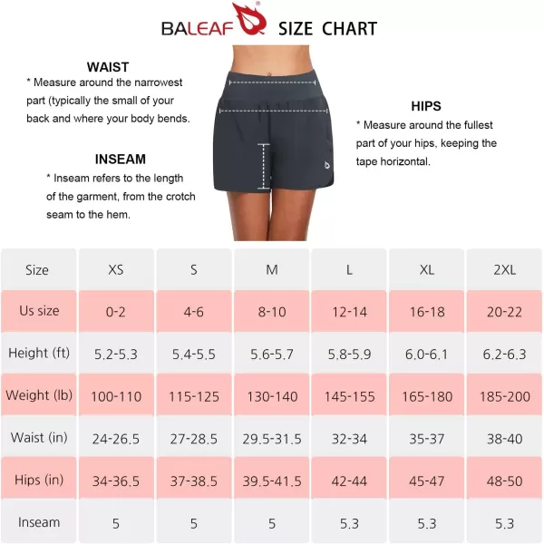 BALEAF Womens 5 Running Shorts with Liner Quick Dry High Waisted Athletic Gym Lined Shorts Workout Zipper PocketPurple