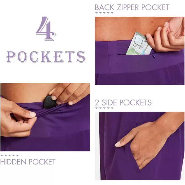 BALEAF Womens 5 Running Shorts with Liner Quick Dry High Waisted Athletic Gym Lined Shorts Workout Zipper PocketPurple