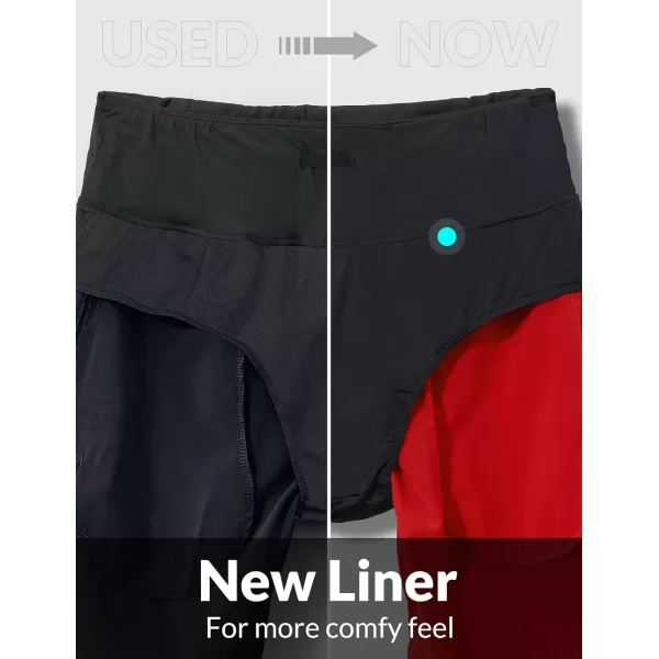 BALEAF Womens 5 Running Shorts with Liner Quick Dry High Waisted Athletic Gym Lined Shorts Workout Zipper PocketRed