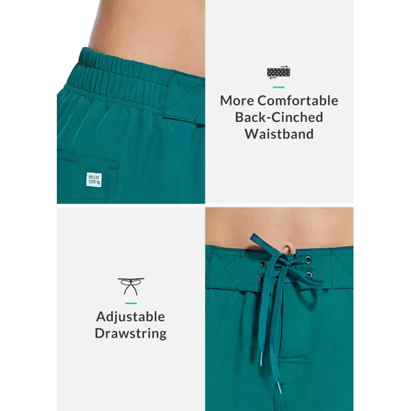 BALEAF Womens 5 Swim Board Shorts Quick Dry Swim Shorts High Waisted Boardshorts with Pockets Liner Beach SurfingAgreen Upgrade Waistband