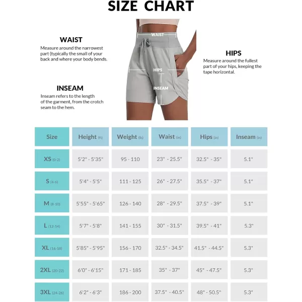 BALEAF Womens 5 Workout Shorts Athletic Running Shorts High Waisted with Zipper Pocket Gym Quick Dry Hiking SportsGrey