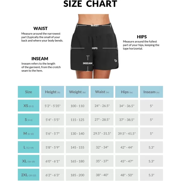 BALEAF Womens 5 Workout Shorts Gym Running Shorts Athletic with Liner High Waistband Quick Dry Sports Zipper PocketsBlack