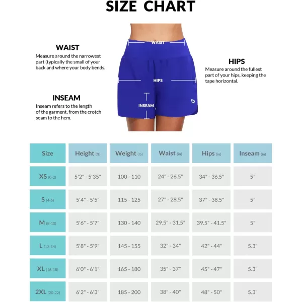 BALEAF Womens 5 Workout Shorts Gym Running Shorts Athletic with Liner High Waistband Quick Dry Sports Zipper PocketsRoyal Blue