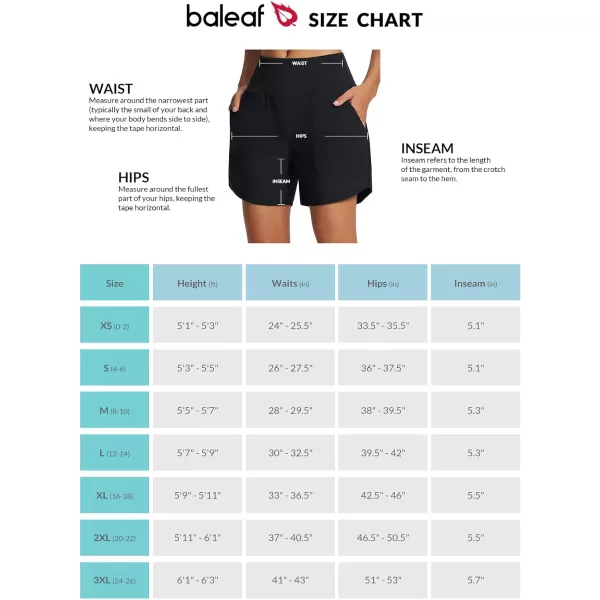 BALEAF Womens 5 inch High Waisted Quick Dry Swim Board Shorts UPF 50 Modest Swimsuit Bottoms Beach Trunks with PocketsBblack