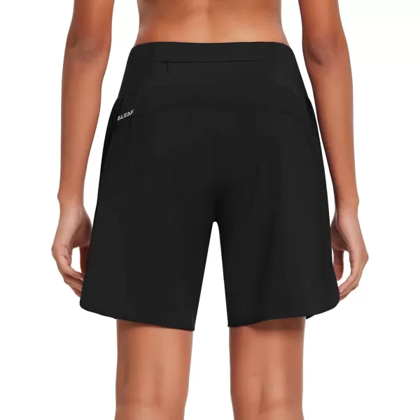 BALEAF Womens 7 Long Running Athletic Shorts with Liner Workout Zipper PocketBlack