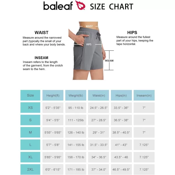 BALEAF Womens 7 Long Running Shorts No Liner Zipper Pockets Quick Dry Athletic Workout ShortsDark Grey