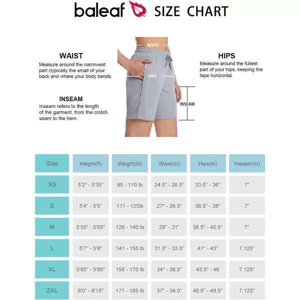 BALEAF Womens 7 Long Running Shorts No Liner Zipper Pockets Quick Dry Athletic Workout ShortsGrey