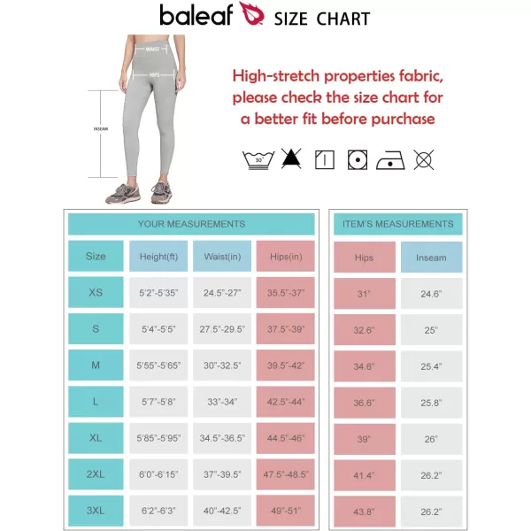 BALEAF Womens 78 Running Leggings High Waisted Workout Yoga Hiking Leggings with Zipper Pocket DrawstringLight Grey