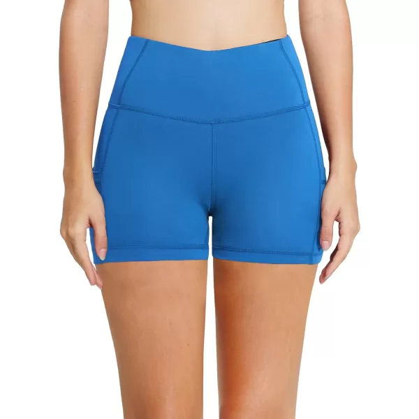 BALEAF Womens 8 7 5 Biker Shorts High Waist Workout Yoga Running Volleyball Spandex Shorts with Pockets5 inches Lapis Blue