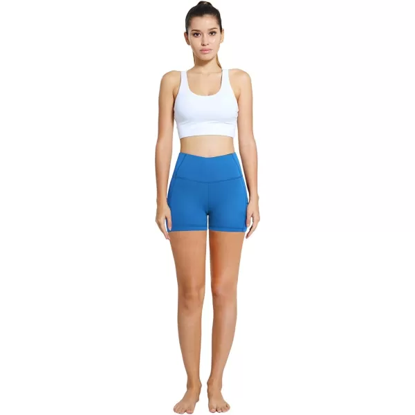 BALEAF Womens 8 7 5 Biker Shorts High Waist Workout Yoga Running Volleyball Spandex Shorts with Pockets5 inches Lapis Blue