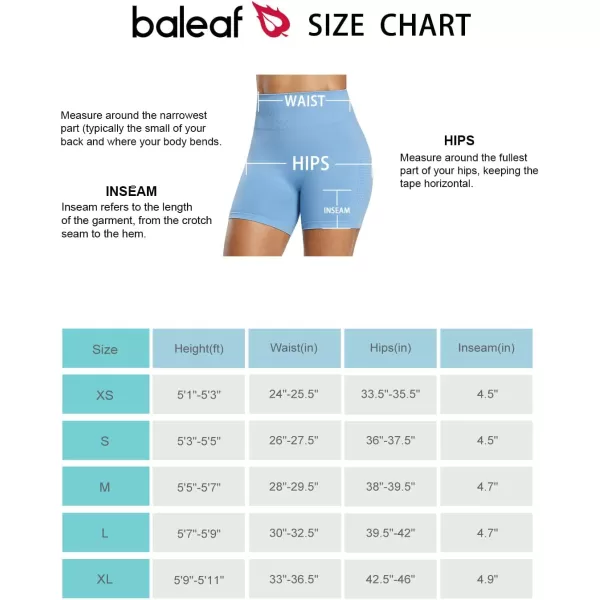 BALEAF Womens 8 7 5 Biker Shorts High Waist Workout Yoga Running Volleyball Spandex Shorts with Pockets5 inches Light Blue  Seamless Design