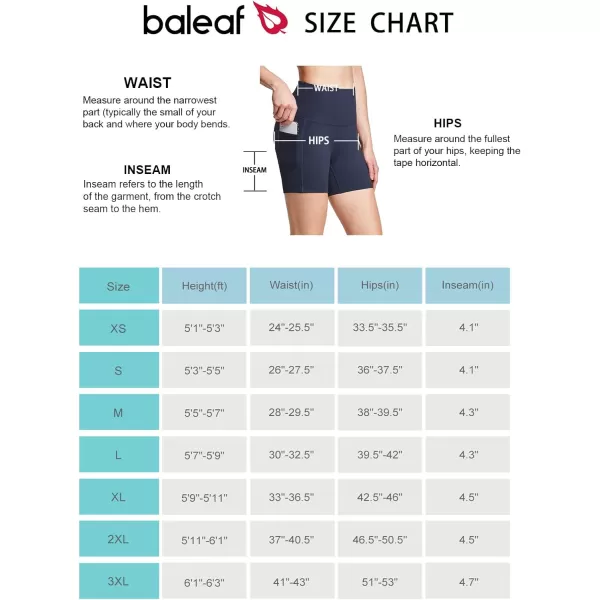 BALEAF Womens 8 7 5 Biker Shorts High Waist Workout Yoga Running Volleyball Spandex Shorts with Pockets5 inches Navyupgraded Fabric