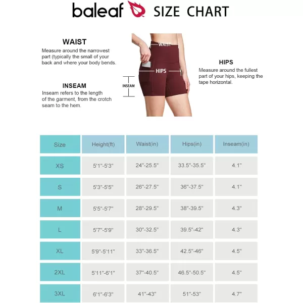 BALEAF Womens 8 7 5 Biker Shorts High Waist Workout Yoga Running Volleyball Spandex Shorts with Pockets5 inches Wineupgraded Fabric