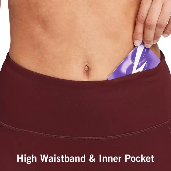 BALEAF Womens 8 7 5 Biker Shorts High Waist Workout Yoga Running Volleyball Spandex Shorts with Pockets5 inches Wineupgraded Fabric