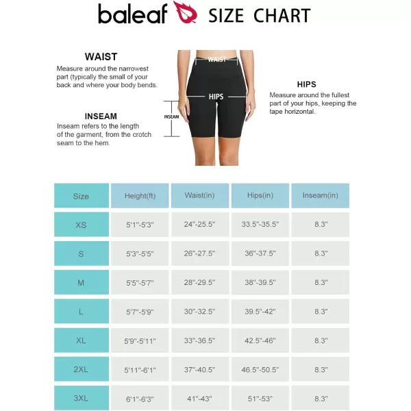 BALEAF Womens 8 7 5 Biker Shorts High Waist Workout Yoga Running Volleyball Spandex Shorts with Pockets8 inches Black