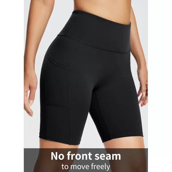 BALEAF Womens 8 7 5 Biker Shorts High Waist Workout Yoga Running Volleyball Spandex Shorts with Pockets8 inches Blackupgraded Fabric