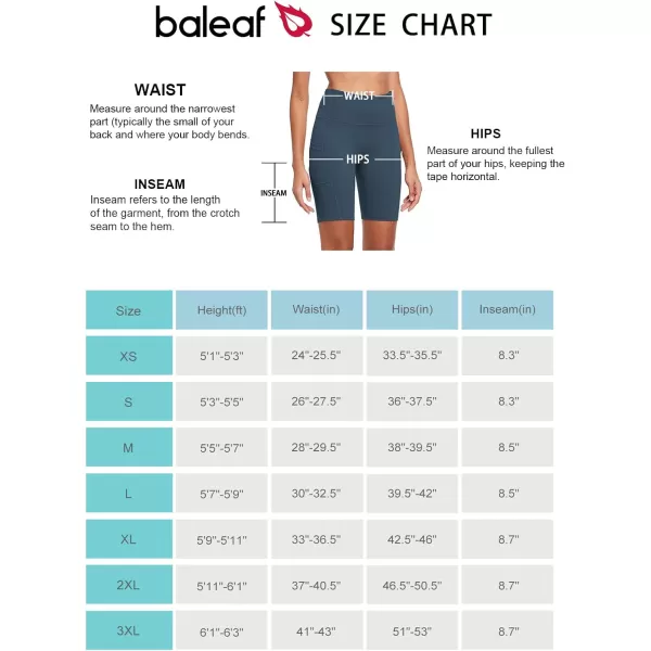 BALEAF Womens 8 7 5 Biker Shorts High Waist Workout Yoga Running Volleyball Spandex Shorts with Pockets8 inches Blueupgraded Fabric