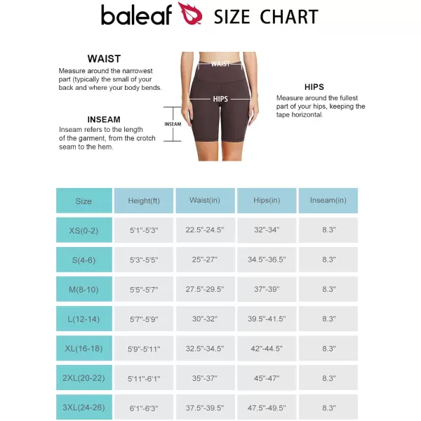 BALEAF Womens 8 7 5 Biker Shorts High Waist Workout Yoga Running Volleyball Spandex Shorts with Pockets8 inches Brown