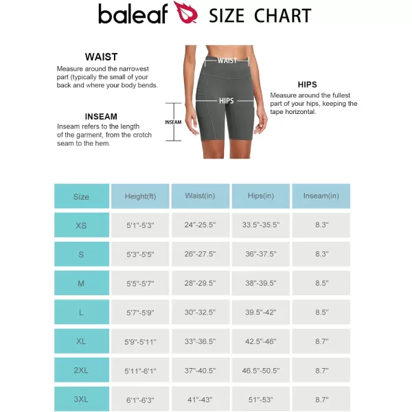 BALEAF Womens 8 7 5 Biker Shorts High Waist Workout Yoga Running Volleyball Spandex Shorts with Pockets8 inches Grayupgraded Fabric