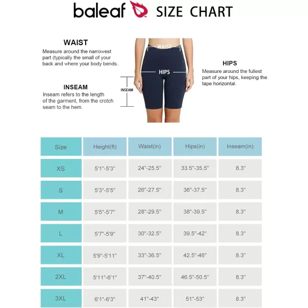 BALEAF Womens 8 7 5 Biker Shorts High Waist Workout Yoga Running Volleyball Spandex Shorts with Pockets8 inches Heather Blue