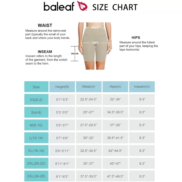 BALEAF Womens 8 7 5 Biker Shorts High Waist Workout Yoga Running Volleyball Spandex Shorts with Pockets8 inches Khaki