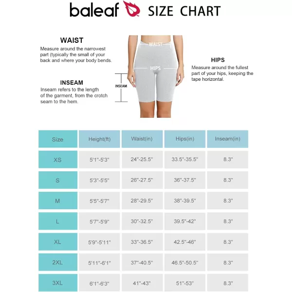 BALEAF Womens 8 7 5 Biker Shorts High Waist Workout Yoga Running Volleyball Spandex Shorts with Pockets8 inches Light Grey