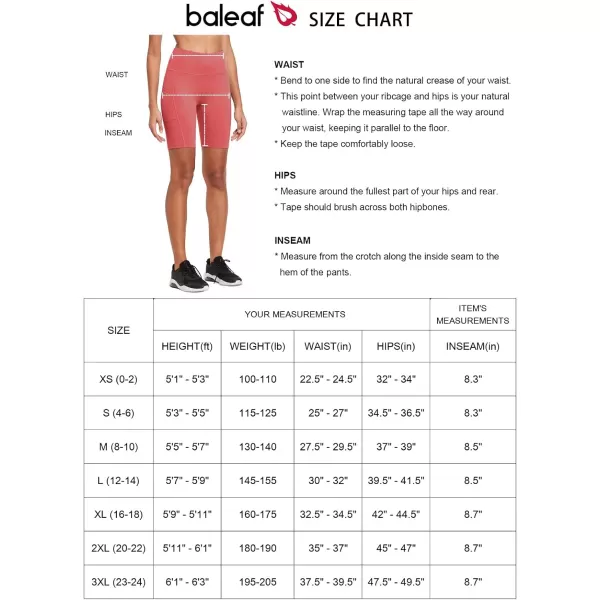 BALEAF Womens 8 7 5 Biker Shorts High Waist Workout Yoga Running Volleyball Spandex Shorts with Pockets8 inches Light Redupgraded Fabric