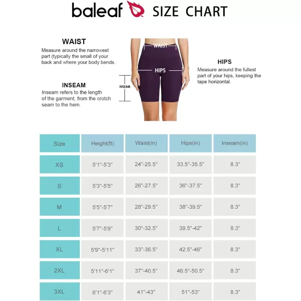 BALEAF Womens 8 7 5 Biker Shorts High Waist Workout Yoga Running Volleyball Spandex Shorts with Pockets8 inches Purple