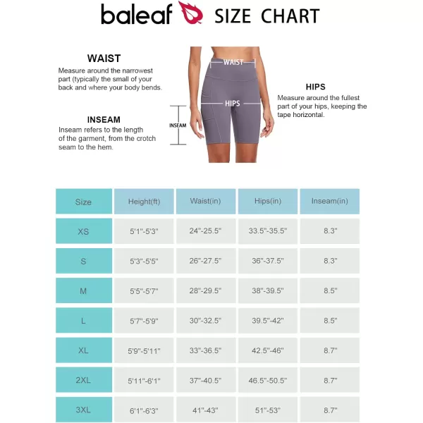 BALEAF Womens 8 7 5 Biker Shorts High Waist Workout Yoga Running Volleyball Spandex Shorts with Pockets8 inches Purpleupgraded Fabric