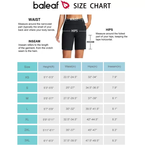 BALEAF Womens 8 Bermuda Shorts Cotton Casual Athletic Running Lounge Knee Length Long Sweat Shorts with PocketsBlack