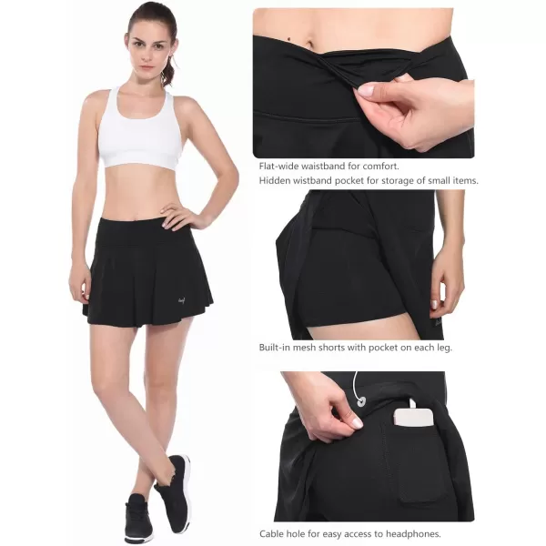 BALEAF Womens Athletic Golf Skirt Tennis Skort Pleated with Pockets Black Size SBALEAF Womens Athletic Golf Skirt Tennis Skort Pleated with Pockets Black Size S