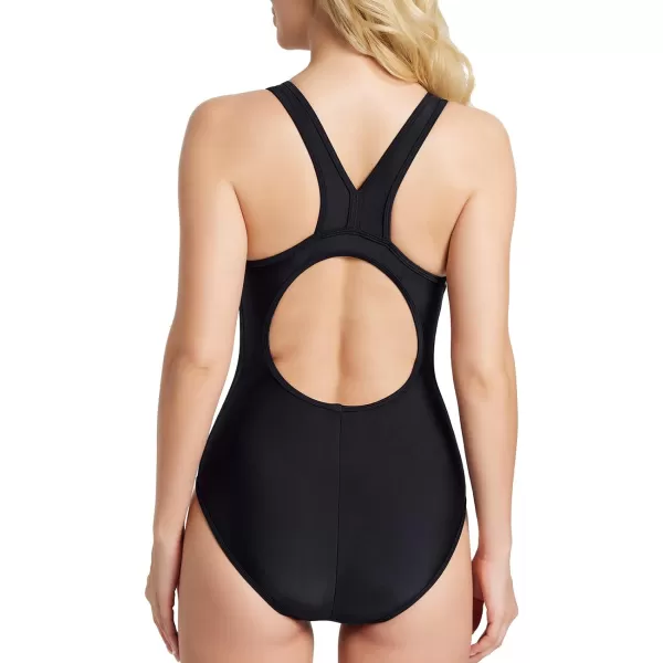 BALEAF Womens Athletic One Piece Swimsuits Lap Swimming Racerback Bathing Suit Competitive Training SwimwearStyle2black