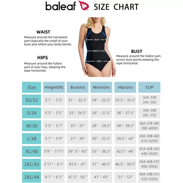 BALEAF Womens Athletic One Piece Swimsuits Lap Swimming Racerback Bathing Suit Competitive Training SwimwearStyle2black