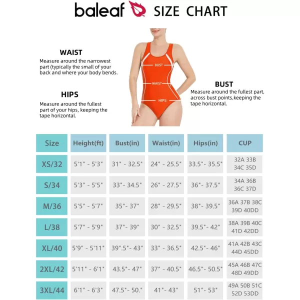 BALEAF Womens Athletic One Piece Swimsuits Lap Swimming Racerback Bathing Suit Competitive Training SwimwearStyle2orange