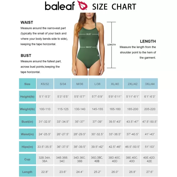 BALEAF Womens Athletic Training Adjustable Strap One Piece SwimsuitArmygreen