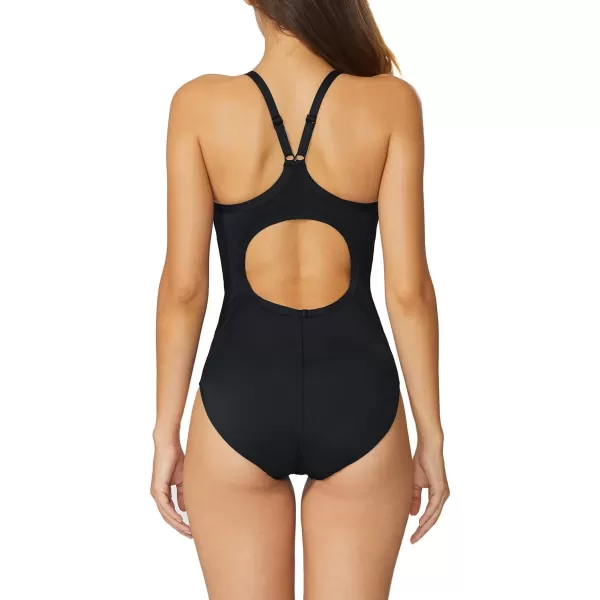 BALEAF Womens Athletic Training Adjustable Strap One Piece SwimsuitBlack