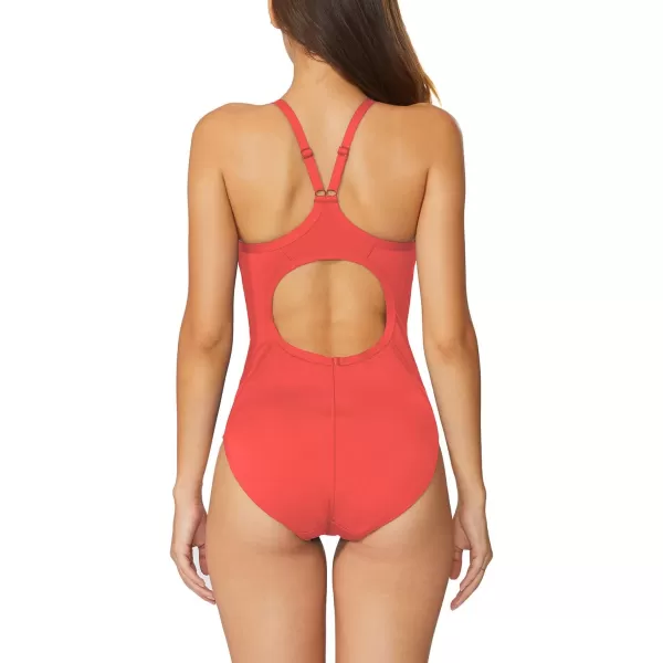 BALEAF Womens Athletic Training Adjustable Strap One Piece SwimsuitCoral Red